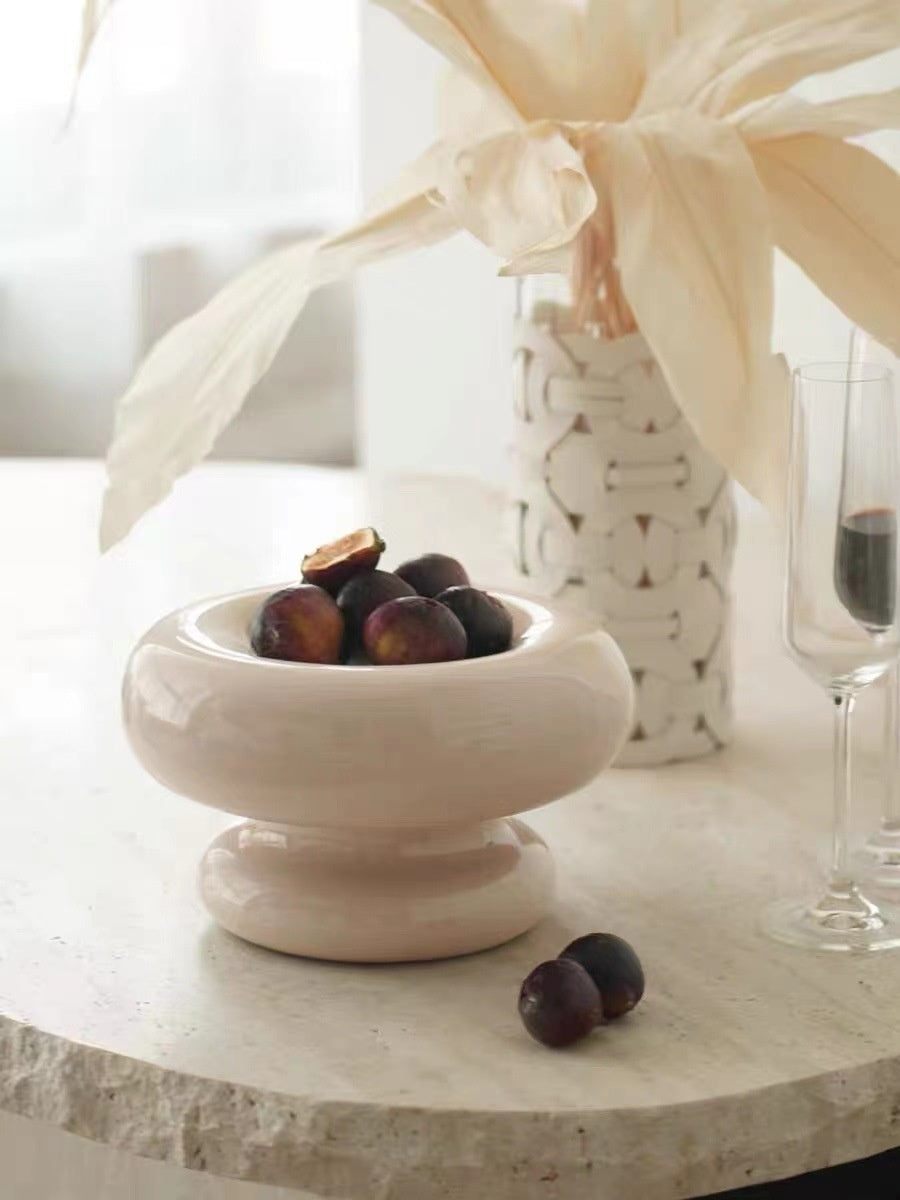 Sculpted Ceramic Bowl — Fruit, Salad, Serving