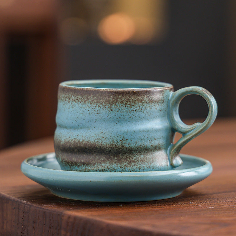 Nordic ceramic coffee cup and saucer