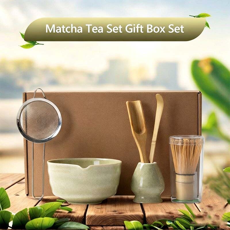 Traditional Matcha Set — Bamboo Whisk + Ceramic Bowl